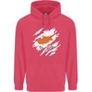 Torn Cyprus Flag Cypriot Day Football Childrens Kids Hoodie Heliconia