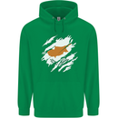Torn Cyprus Flag Cypriot Day Football Childrens Kids Hoodie Irish Green