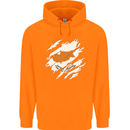 Torn Cyprus Flag Cypriot Day Football Childrens Kids Hoodie Orange