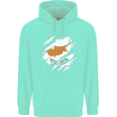 Torn Cyprus Flag Cypriot Day Football Childrens Kids Hoodie Peppermint