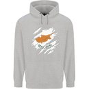 Torn Cyprus Flag Cypriot Day Football Childrens Kids Hoodie Sports Grey
