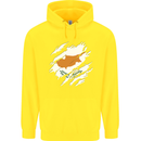 Torn Cyprus Flag Cypriot Day Football Childrens Kids Hoodie Yellow