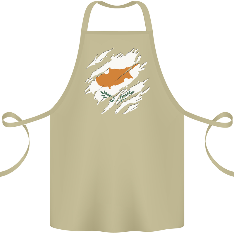 Torn Cyprus Flag Cypriot Day Football Cotton Apron 100% Organic Khaki
