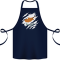 Torn Cyprus Flag Cypriot Day Football Cotton Apron 100% Organic Navy Blue
