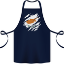 Torn Cyprus Flag Cypriot Day Football Cotton Apron 100% Organic Navy Blue