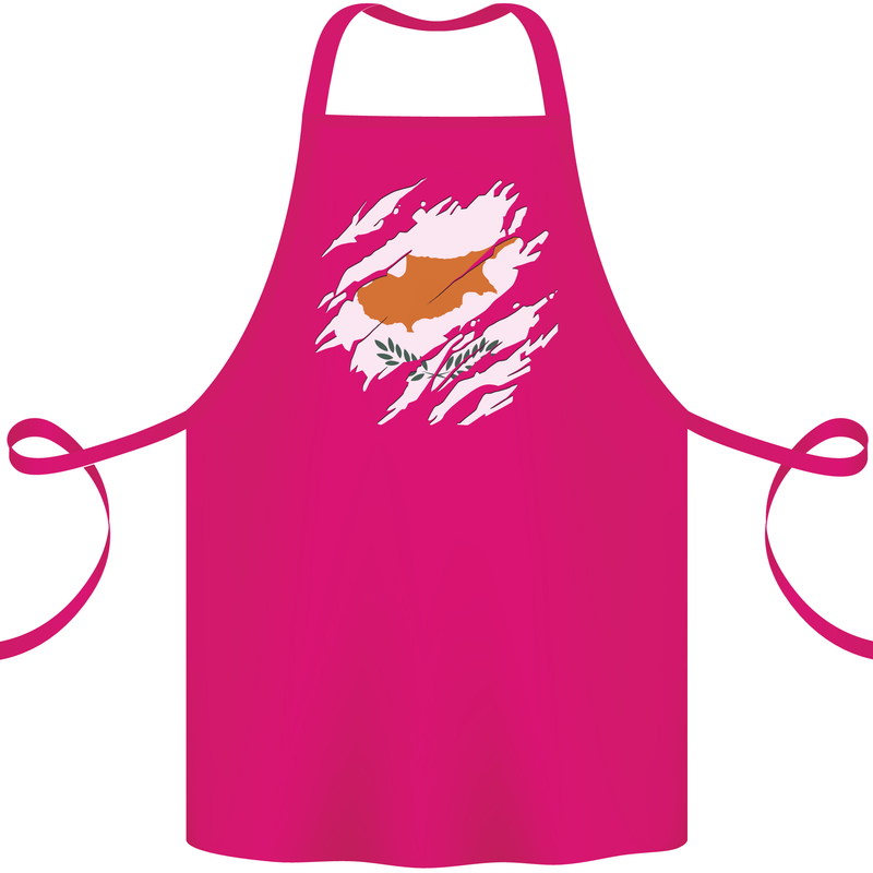 Torn Cyprus Flag Cypriot Day Football Cotton Apron 100% Organic Pink