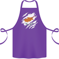 Torn Cyprus Flag Cypriot Day Football Cotton Apron 100% Organic Purple
