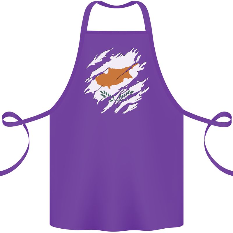Torn Cyprus Flag Cypriot Day Football Cotton Apron 100% Organic Purple