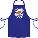 Torn Cyprus Flag Cypriot Day Football Cotton Apron 100% Organic Royal Blue