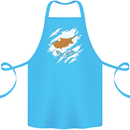 Torn Cyprus Flag Cypriot Day Football Cotton Apron 100% Organic Turquoise