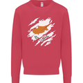 Torn Cyprus Flag Cypriot Day Football Kids Sweatshirt Jumper Heliconia