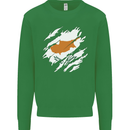 Torn Cyprus Flag Cypriot Day Football Kids Sweatshirt Jumper Irish Green
