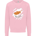 Torn Cyprus Flag Cypriot Day Football Kids Sweatshirt Jumper Light Pink