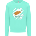 Torn Cyprus Flag Cypriot Day Football Kids Sweatshirt Jumper Peppermint