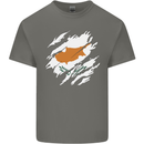 Torn Cyprus Flag Cypriot Day Football Kids T-Shirt Childrens Charcoal
