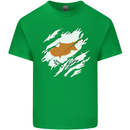 Torn Cyprus Flag Cypriot Day Football Kids T-Shirt Childrens Irish Green