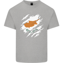 Torn Cyprus Flag Cypriot Day Football Kids T-Shirt Childrens Sports Grey