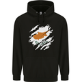 Torn Cyprus Flag Cypriot Day Football Mens 80% Cotton Hoodie Black