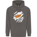 Torn Cyprus Flag Cypriot Day Football Mens 80% Cotton Hoodie Charcoal