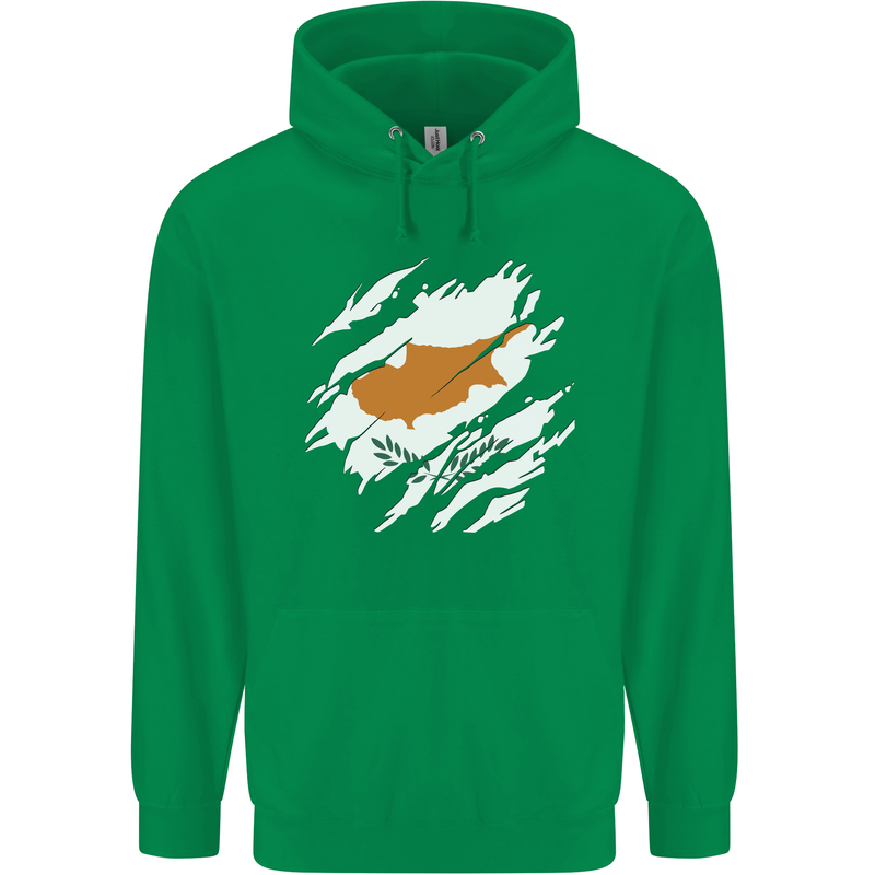 Torn Cyprus Flag Cypriot Day Football Mens 80% Cotton Hoodie Irish Green