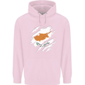 Torn Cyprus Flag Cypriot Day Football Mens 80% Cotton Hoodie Light Pink