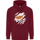 Torn Cyprus Flag Cypriot Day Football Mens 80% Cotton Hoodie Maroon