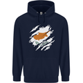 Torn Cyprus Flag Cypriot Day Football Mens 80% Cotton Hoodie Navy Blue