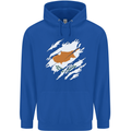 Torn Cyprus Flag Cypriot Day Football Mens 80% Cotton Hoodie Royal Blue
