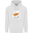 Torn Cyprus Flag Cypriot Day Football Mens 80% Cotton Hoodie White