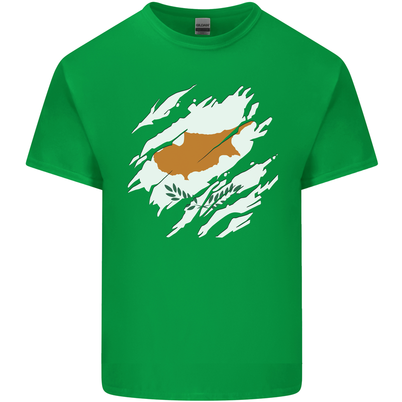 Torn Cyprus Flag Cypriot Day Football Mens Cotton T-Shirt Tee Top Irish Green