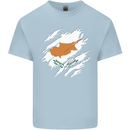 Torn Cyprus Flag Cypriot Day Football Mens Cotton T-Shirt Tee Top Light Blue