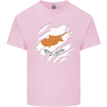 Torn Cyprus Flag Cypriot Day Football Mens Cotton T-Shirt Tee Top Light Pink