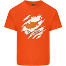Torn Cyprus Flag Cypriot Day Football Mens Cotton T-Shirt Tee Top Orange