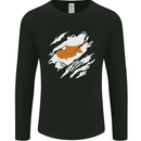 Torn Cyprus Flag Cypriot Day Football Mens Long Sleeve T-Shirt Black