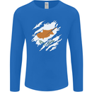Torn Cyprus Flag Cypriot Day Football Mens Long Sleeve T-Shirt Royal Blue