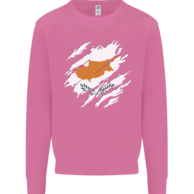 Torn Cyprus Flag Cypriot Day Football Mens Sweatshirt Jumper Azalea