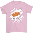 Torn Cyprus Flag Cypriot Day Football Mens T-Shirt 100% Cotton Light Pink