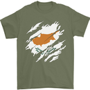 Torn Cyprus Flag Cypriot Day Football Mens T-Shirt 100% Cotton Military Green