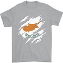 Torn Cyprus Flag Cypriot Day Football Mens T-Shirt 100% Cotton Sports Grey
