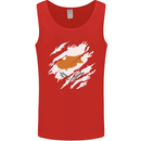 Torn Cyprus Flag Cypriot Day Football Mens Vest Tank Top Red