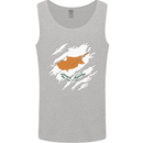 Torn Cyprus Flag Cypriot Day Football Mens Vest Tank Top Sports Grey