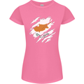 Torn Cyprus Flag Cypriot Day Football Womens Petite Cut T-Shirt Azalea