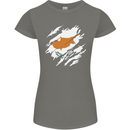Torn Cyprus Flag Cypriot Day Football Womens Petite Cut T-Shirt Charcoal