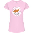 Torn Cyprus Flag Cypriot Day Football Womens Petite Cut T-Shirt Light Pink