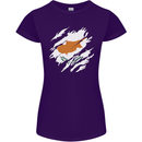 Torn Cyprus Flag Cypriot Day Football Womens Petite Cut T-Shirt Purple
