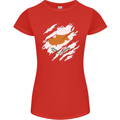 Torn Cyprus Flag Cypriot Day Football Womens Petite Cut T-Shirt Red