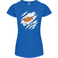 Torn Cyprus Flag Cypriot Day Football Womens Petite Cut T-Shirt Royal Blue