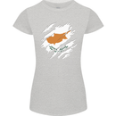 Torn Cyprus Flag Cypriot Day Football Womens Petite Cut T-Shirt Sports Grey
