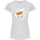 Torn Cyprus Flag Cypriot Day Football Womens Petite Cut T-Shirt White