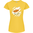 Torn Cyprus Flag Cypriot Day Football Womens Petite Cut T-Shirt Yellow